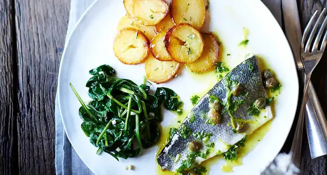 'Video thumbnail for Baked sea bass with lemon caper dressing'