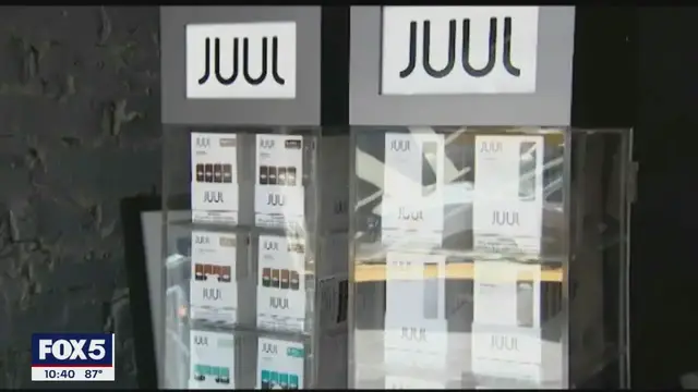 'Video thumbnail for FDA reverses ban on Juul's e-cigarette sales after 3 years'