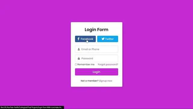 'Video thumbnail for Create a Login Form with Icon using HTML and CSS'
