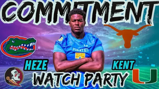 'Video thumbnail for ELITE 4 STAR ATH Heze Kent Commitment Wacth Party - Florida, Texas, Miami, FSU'