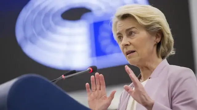 'Video thumbnail for EU still seeks trade deal, delaying countermeasures after new Trump tariff threat'