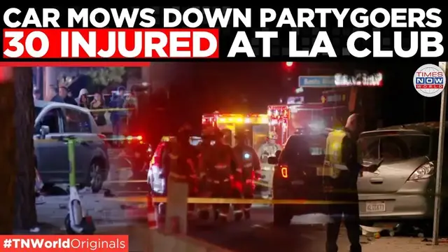 'Video thumbnail for BREAKING: Car CRASHES Into Crowd At LA Club | 30 Injured | Times Now World'