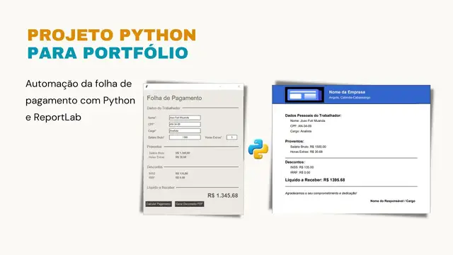 'Video thumbnail for Como criar Folha de pagamento Personalizado e Automatizado em PDF com Python e ReportLab #08'