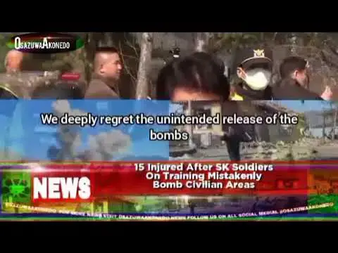 'Video thumbnail for 15 Injured After SK Soldiers On Training Mistakenly Bomb Civilian Areas'