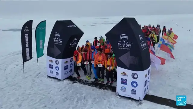'Video thumbnail for Extreme runners conquer North Pole Summer Marathon'