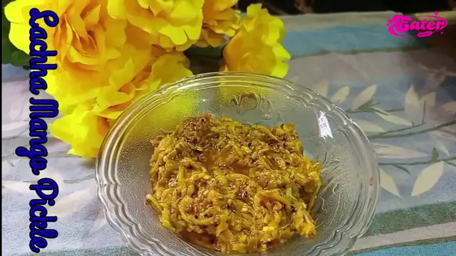 'Video thumbnail for Spicy Instant Grated Raw Mango Pickle Recipe'