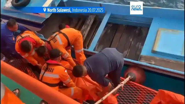 'Video thumbnail for 568 people survive after an Indonesian passenger ferry caught fire at sea, killing 3'