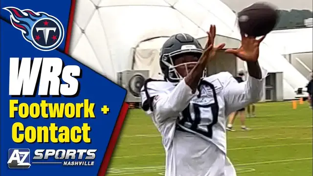 'Video thumbnail for DeAndre Hopkins, Titans WRs fight through contact in the rain'