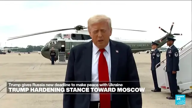 'Video thumbnail for Trump threatens Russia with tariffs and boosts US weapons for Ukraine'