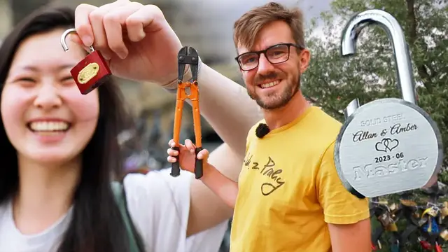 'Video thumbnail for We Asked Tourists to Cut Love Locks: Check Their Surprising Reactions!'