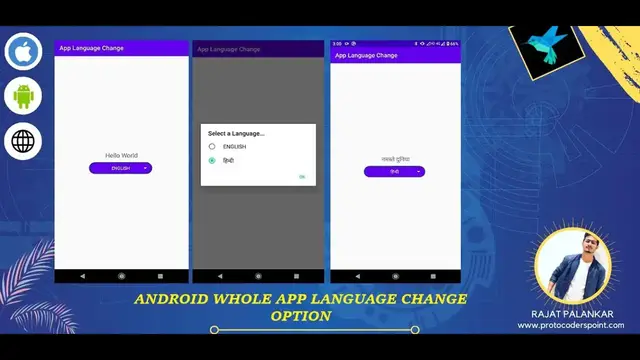 'Video thumbnail for How to change whole app language in android programmatically - Android Tutorial'