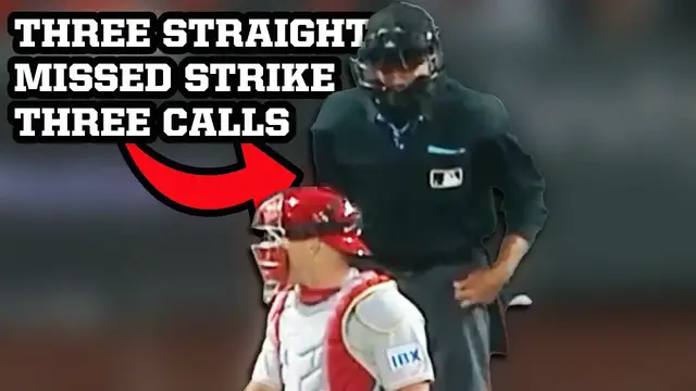 'Video thumbnail for Umpire misses three strike three calls to gift the Giants a lead over the Phillies, a breakdown'