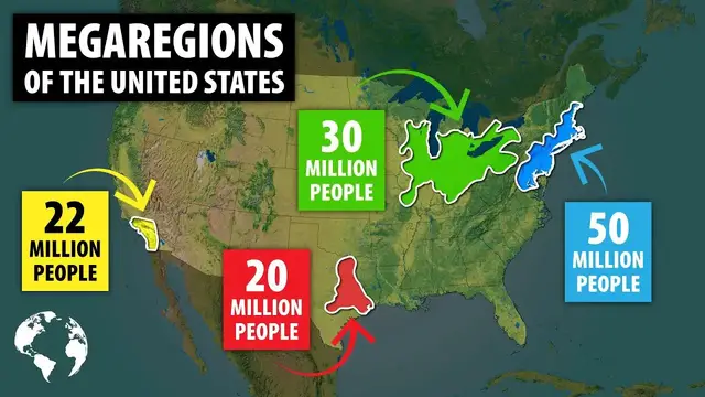 'Video thumbnail for The Top 4 MEGAREGIONS Of The United States: How These Regions Dominate The Country'