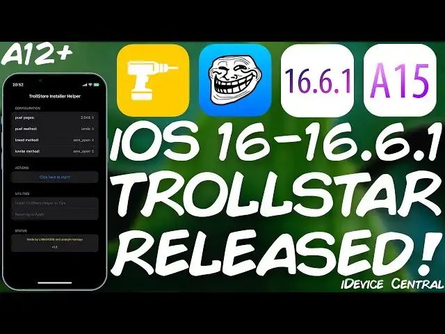 'Video thumbnail for iOS 16.0 - 16.6.1 JAILBREAK News: TrollStar RELEASED! Easily Install TrollStore 2 For All Devices'