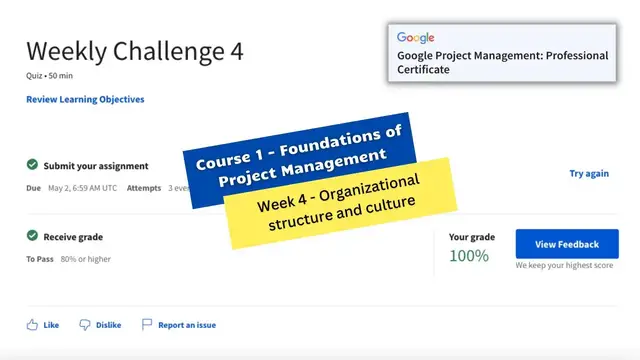 'Video thumbnail for Foundations of project management weekly challenge 4 || Google Project Management'