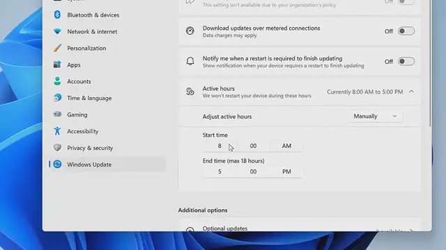 'Video thumbnail for Set your active hours to get Windows updates only when you're not using your PC'