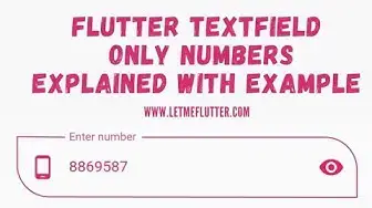 'Video thumbnail for Flutter Textfield Only Numbers Explained With Example-Easy Flutter Guide'