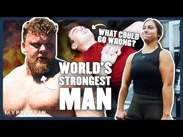 'Video thumbnail for Normal people try the World's Strongest Man's workout with no practice | Myprotein'