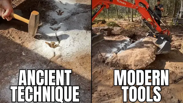'Video thumbnail for Splitting a GIANT Stone'