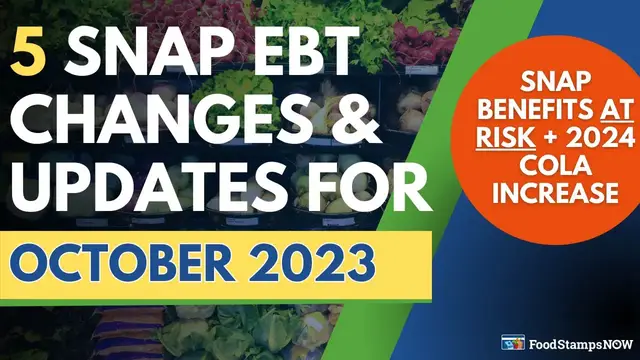 'Video thumbnail for 2023 Food Stamps Update for October - SNAP Benefits at Risk + SS COLA Increase for 2024 Announced!'