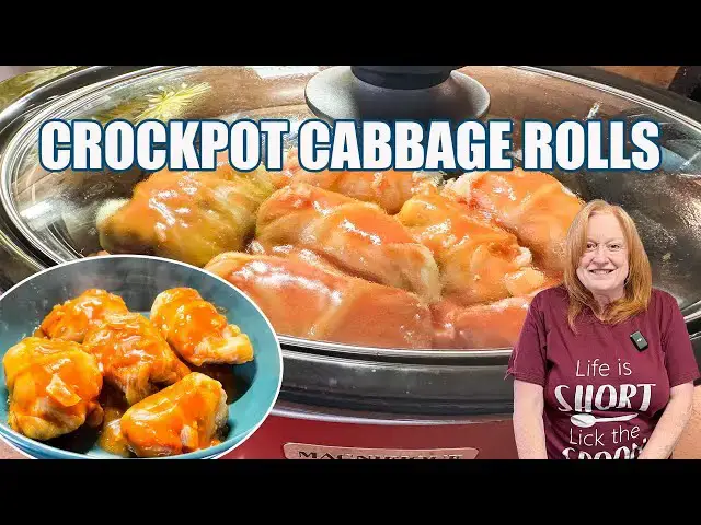'Video thumbnail for CROCKPOT CABBAGE ROLLS Slow Cooker Cabbage, Ground Beef, Rice, Tomatoes. Delicious Dinner Idea.'