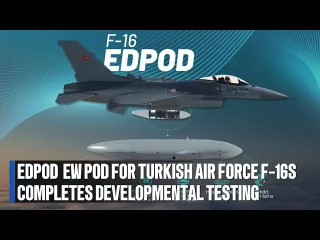 'Video thumbnail for EDPOD electronic warfare Pod for Turkish Air Force F-16s completes developmental testing #military'
