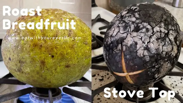 'Video thumbnail for How to Roast Breadfruit on the Stove | Roast Breadfruit | Eat With Your Eyes LLC'
