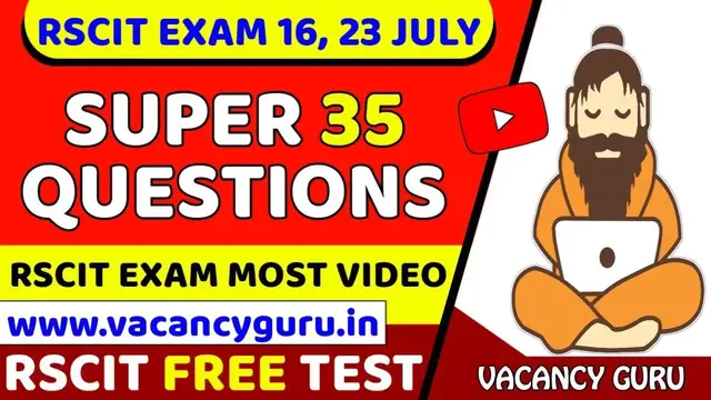 'Video thumbnail for RSCIT Exam Important Question 2023 for 16 July 2023 Exam Related Most RSCIT Important Question 2023'