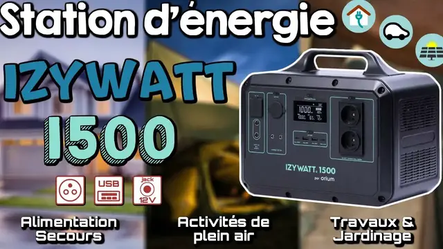 'Video thumbnail for Station d'énergie Izywatt 1500🔋Batterie portable pour stocker & utiliser l'électricité n'importe où⚡'