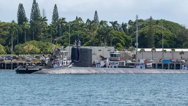 'Video thumbnail for Navy redeploys 2nd fast-attack submarine to Pacific in a month'
