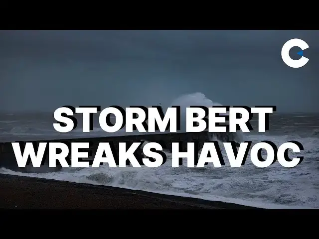 'Video thumbnail for Storm Bert halts travel across the UK as more deaths are reported'