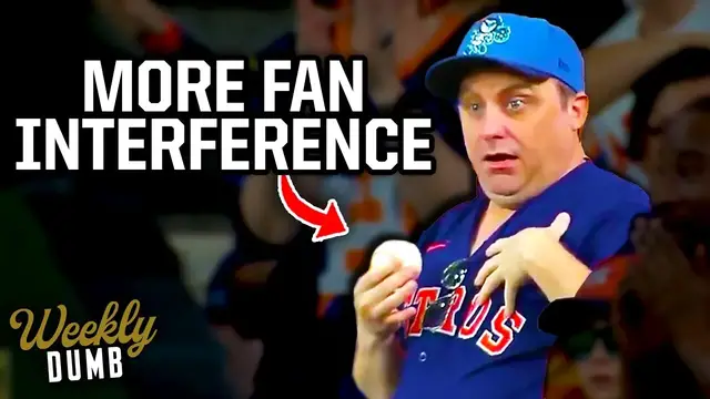 'Video thumbnail for Fan steals the ball out of Mike Trout's glove & Man bare-hands a beehive | Weekly Dumb'
