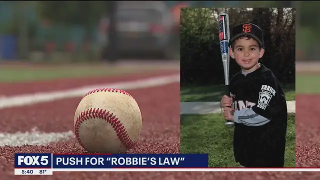 'Video thumbnail for Family launches foundation to put AEDs on every baseball field'