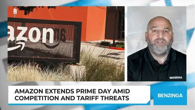 'Video thumbnail for Amazon Extends Prime Day Amid Competition And Tariff Threats'