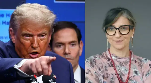 'Video thumbnail for UN's Francesca Albanese slams US sanctions as retaliation for exposing Gaza war crimes'