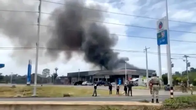 'Video thumbnail for Thai F-16s strike Cambodian forces near disputed border temple'