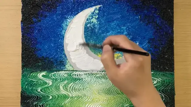 'Video thumbnail for Hairpin Painting Technique / Acrylic painting / Starlight Moonlight Girl'
