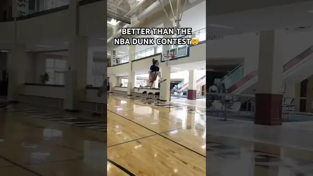 'Video thumbnail for Incredible Basketball Dunk! 6ft Player Dunks on 9'10.7" Rim'