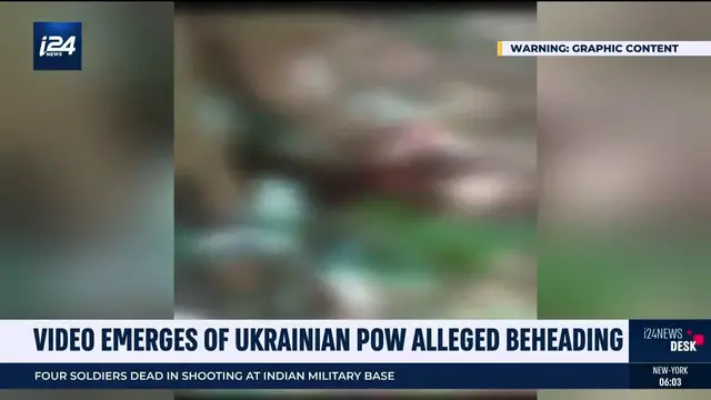 'Video thumbnail for Video emerges of Ukrainian POW being decapitated'