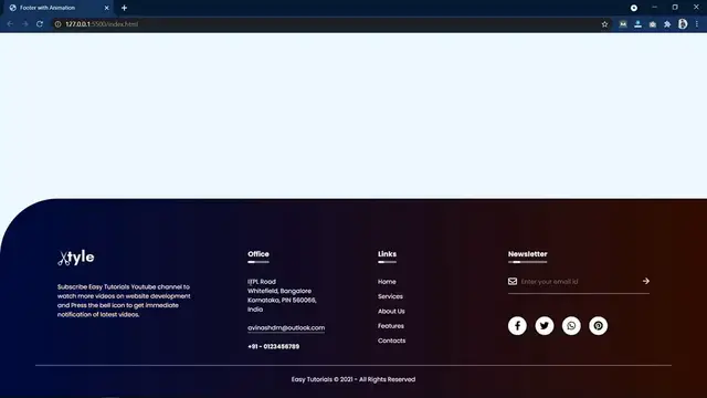 'Video thumbnail for How To Make Animated Website Footer Design Using HTML And CSS Step by Step Tutorial'