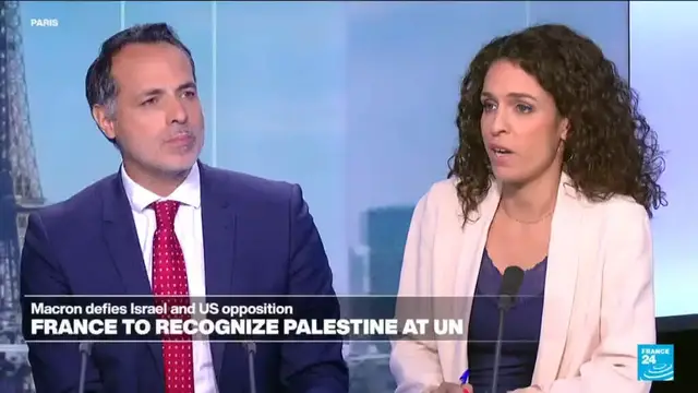 'Video thumbnail for Macron defies Israeli and US opposition to French plan to recognize Palestine at the United Nations'