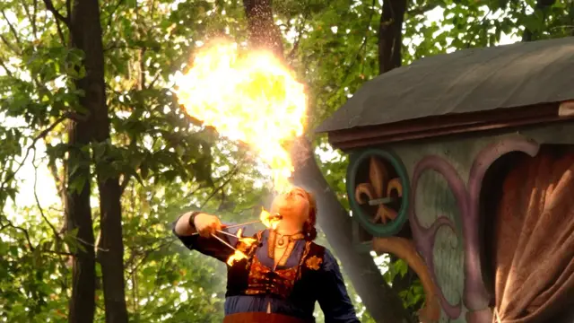 'Video thumbnail for Fire breather blows most amount of flames in 30 seconds'