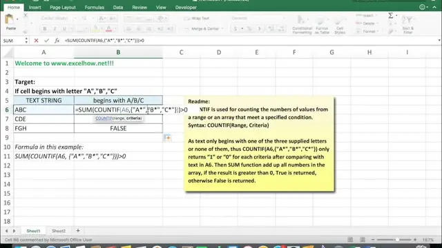 'Video thumbnail for Excel If cell begins with a or b or c'