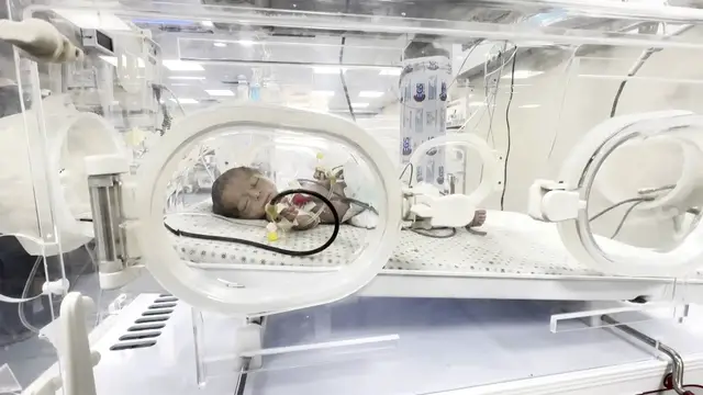 'Video thumbnail for Gaza’s starving children face permanent damage from chronic hunger'