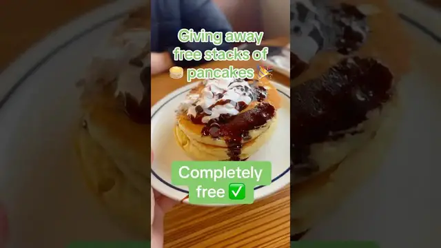 'Video thumbnail for Tomorrow, IHop is giving away FREE pancakes… (And here’s how)'