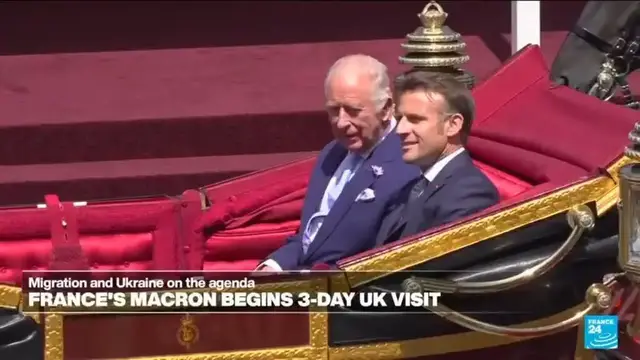 'Video thumbnail for France's Macron arrives in UK for 'historic' state visit'