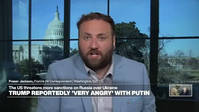 'Video thumbnail for Donald Trump 'pissed off' at Putin's comments calling for removal of Zelensky'