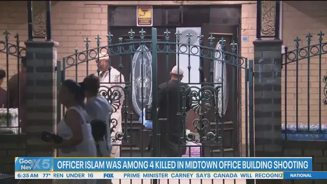 'Video thumbnail for Community gathers in honor of Officer Islam, killed in Midtown shooting'