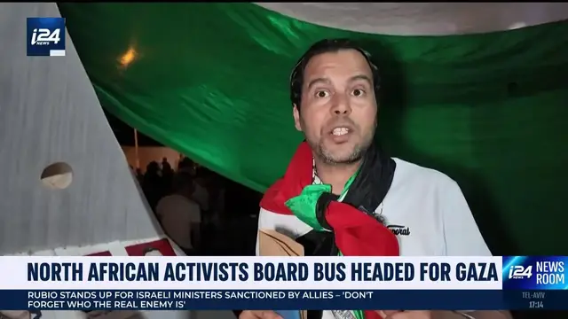'Video thumbnail for North African activists board bus headed for Gaza'
