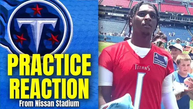 'Video thumbnail for Titans Practice Reaction: the Cam Ward & Calvin Ridley show + Treylon Burks injury'